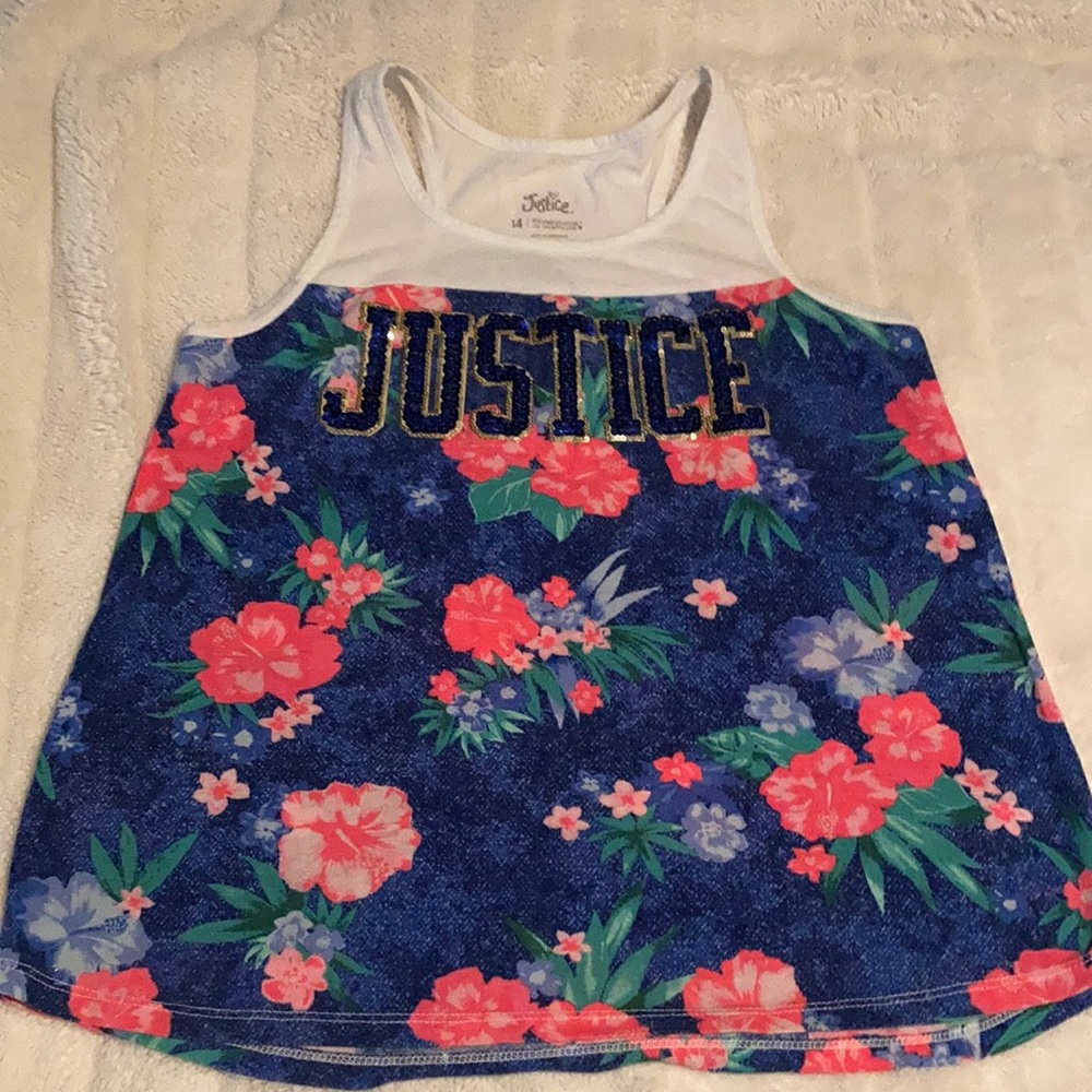 Justice floral tank